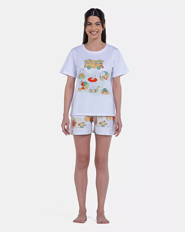 Pijama Manga Curta e Short
