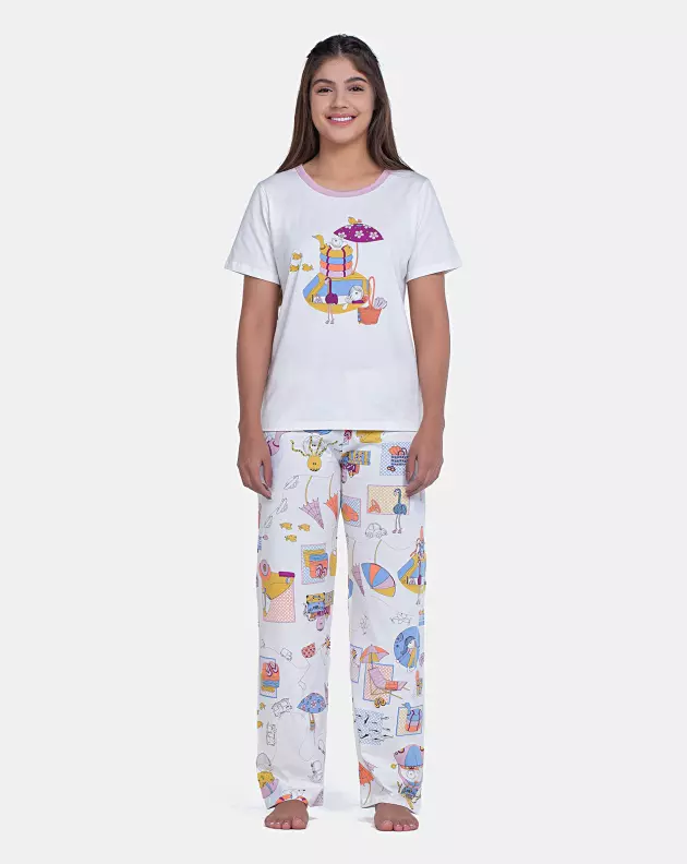 Pijama Manga Curta e Calça