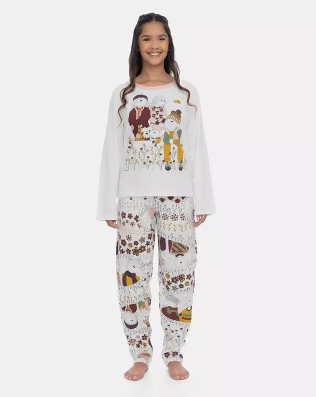 Loja Oficial sonhart | Pijama Manga Longa Feminino e Calça Estampada