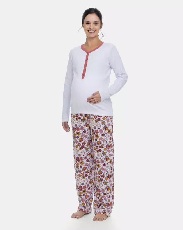 Pijama Gestante Longo Amamentação