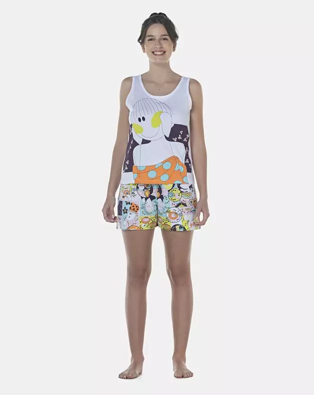 Pijama Feminino Adulto Regata e Short
