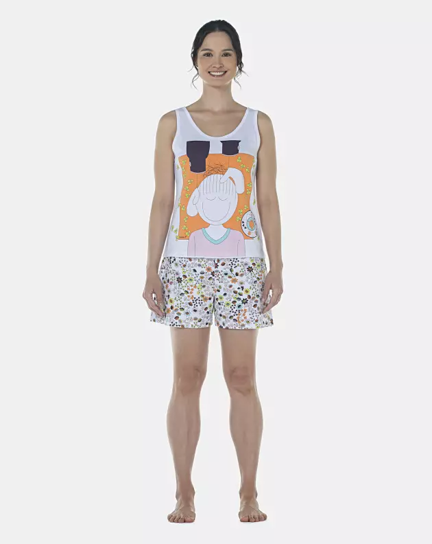 Pijama Feminino Adulto Regata e Short