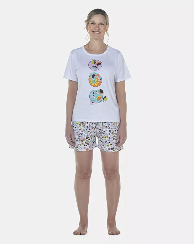 Pijama Feminino Adulto Manga Curta e Short