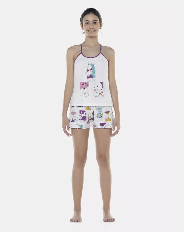 Pijama Feminino Adulto Alça e Short