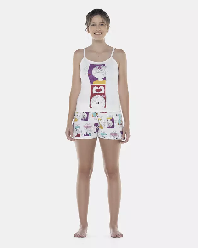 Pijama Feminino Adulto Alça e Short