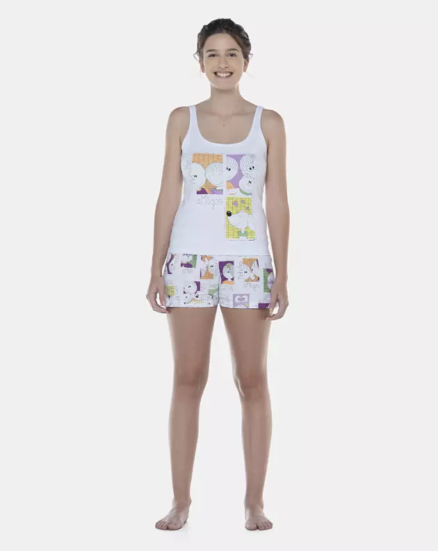 Pijama Feminino Adulto Regata e Short