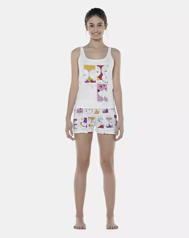 Pijama Feminino Adulto Regata e Short