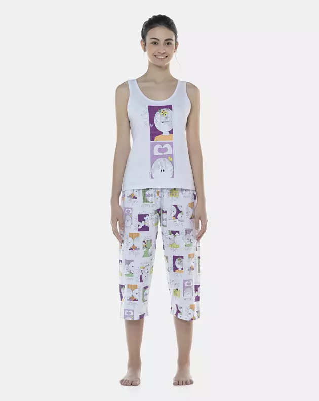 Pijama Feminino Adulto Regata e Corsário