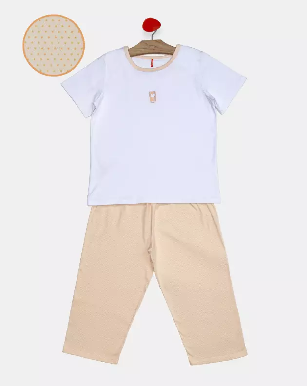 Pijama Feminino Adulto Manga Curta e Corsário
