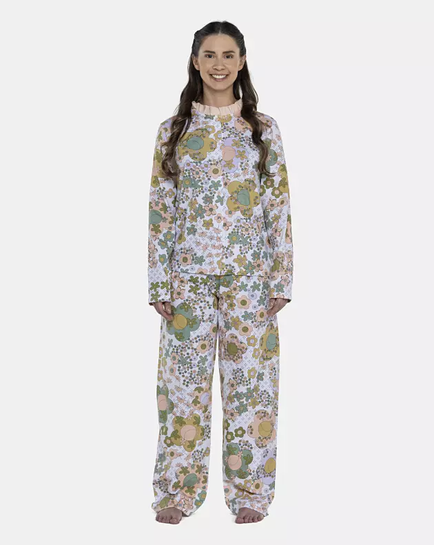 Pijama Feminino Adulto Manga Longa e Calça