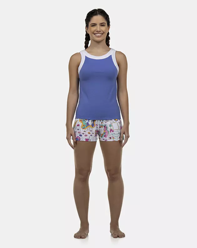 Pijama Feminino Adulto Regata e Short