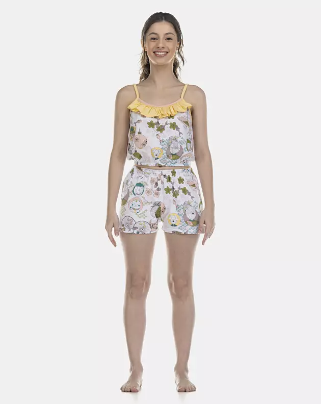 Pijama Feminino Adulto Alça e Short