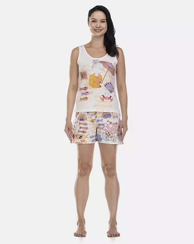 Pijama Feminino Adulto Regata e Short