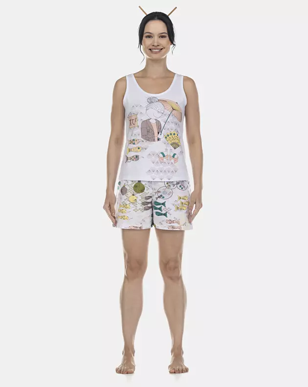 Pijama Feminino Adulto Regata e Short