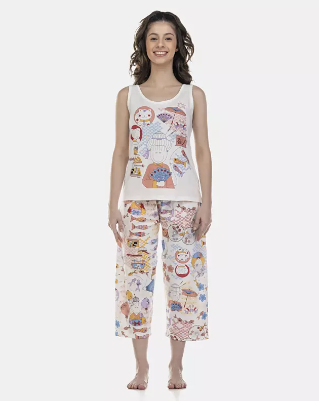 Pijama Feminino Adulto Regata e Corsário