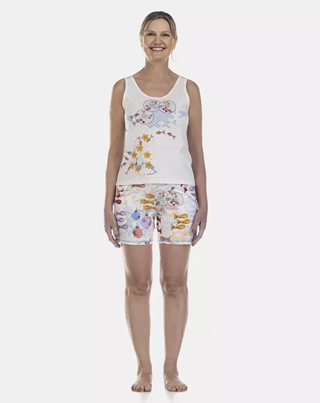 Pijama Feminino Adulto Regata e Bermuda