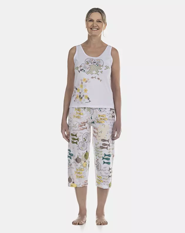 Pijama Feminino Adulto Regata e Corsário