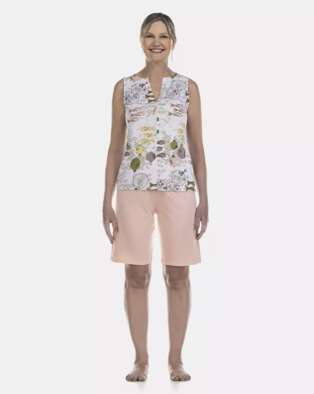 Pijama Feminino Adulto Regata e Bermuda