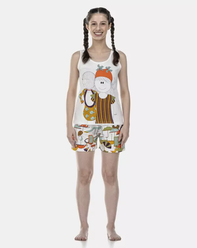 Pijama Feminino Adulto Regata e Short