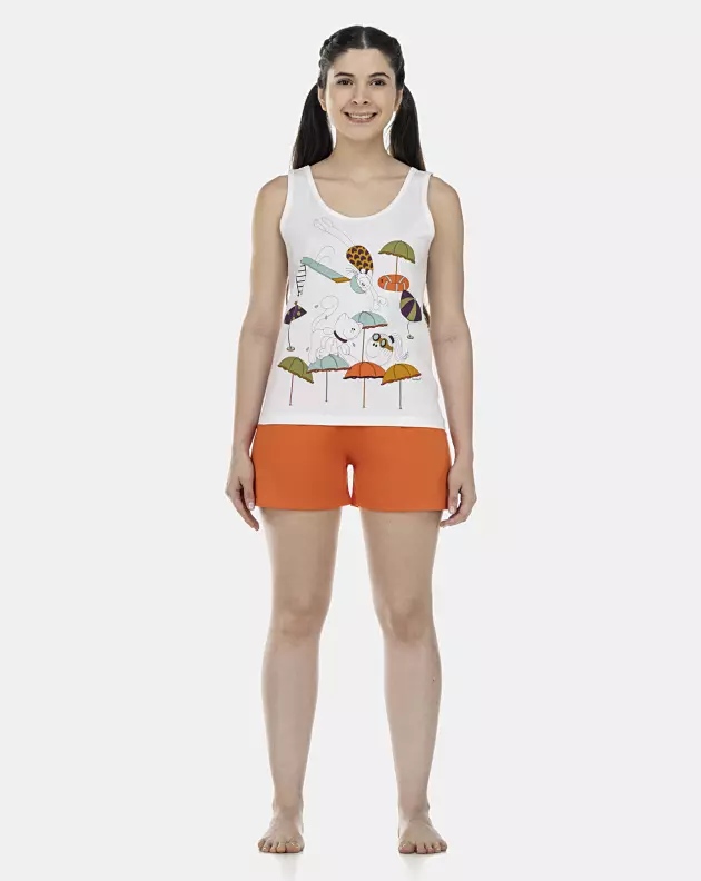 Pijama Feminino Adulto Regata e Short