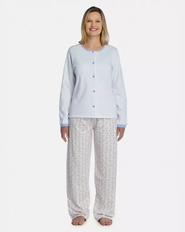 Pijama Feminino Adulto Manga Longa e Calça Moletinho