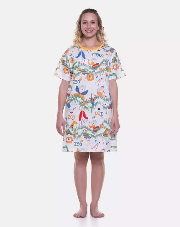 Camisão Feminino Adulto Manga Curta