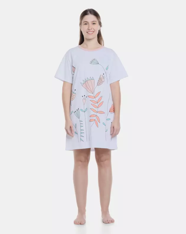 Camisão Feminino Adulto Manga Curta