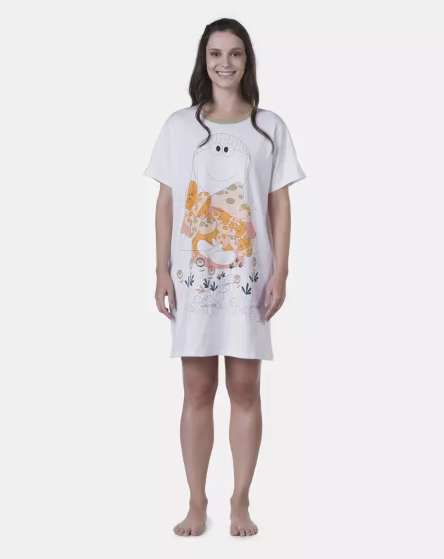 Camisão Sonhart Feminino manga curta Estampa Annie  