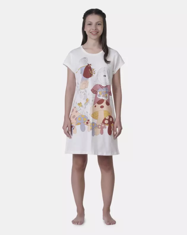 Camisão manga curta cinturado   