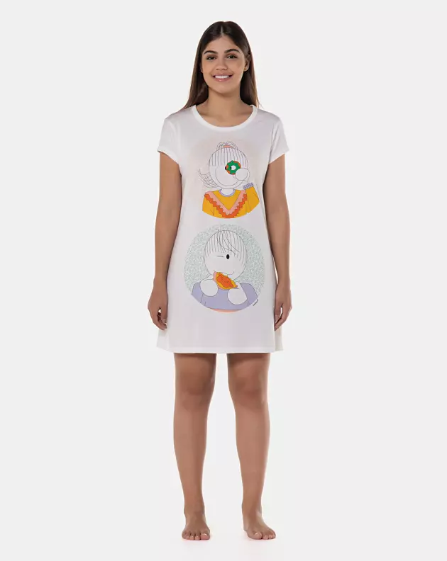 Camisão manga curta cinturado               