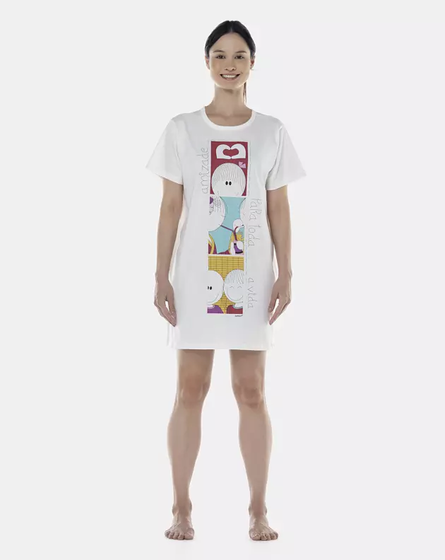 Camisão Feminino Adulto Manga Curta