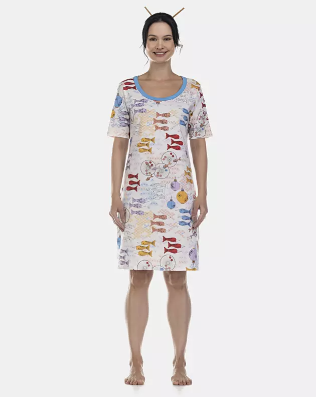 Camisão Feminino Adulto Manga Curta