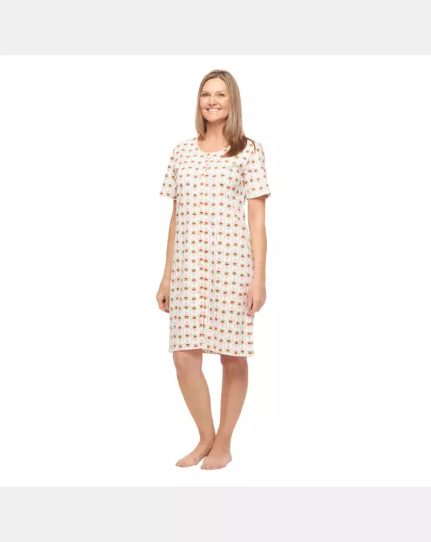 Camisola Feminino Adulto Aberta Manga Curta