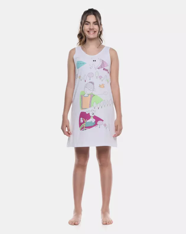 Pijama Camisola Regata Feminina  Annie e Ted