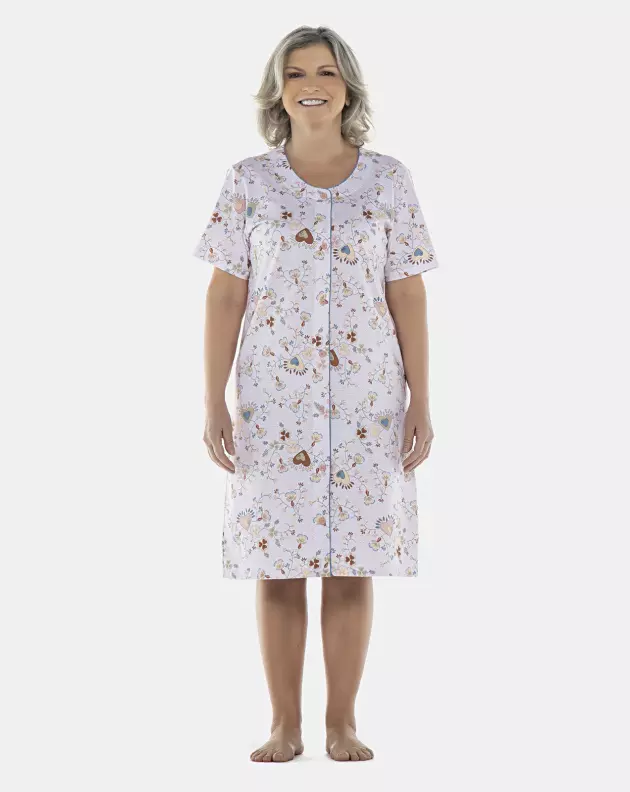 Camisola Feminina Adulto Manga Curta Aberta