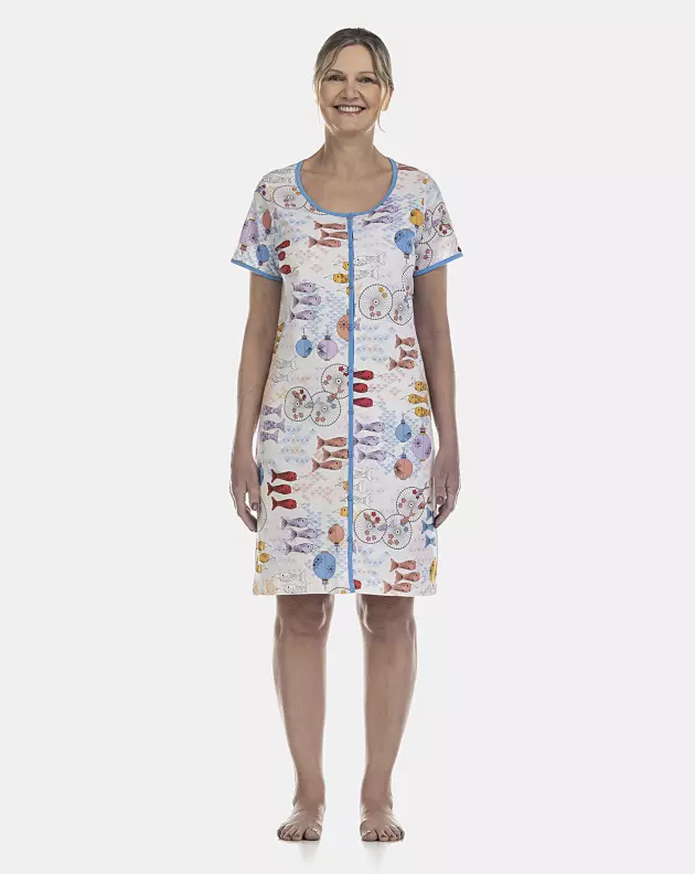 Camisola Feminina Adulto Manga Curta Aberta