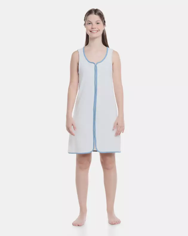 Roupão Feminino Adulto Regata Zíper Atoalhado