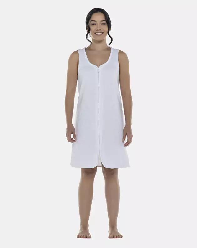 Roupão Feminino Adulto Regata Zíper Atoalhado