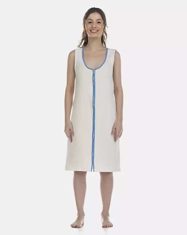 Roupão Feminino Adulto Regata Zíper Atoalhado