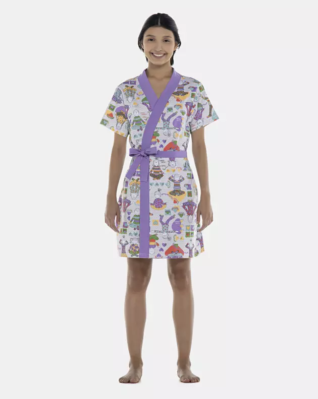 Robe Feminino Adulto  Manga Curta