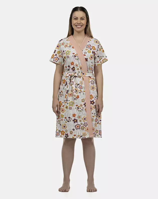 Robe Feminino Adulto  Manga Curta