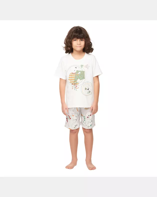 Pijama manga curta e bermuda