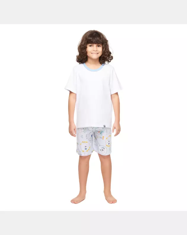 Pijama manga curta e bermuda