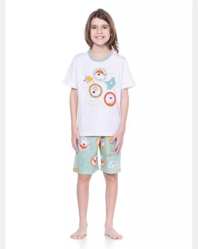PIJAMA MANGA CURTA E BERMUDA