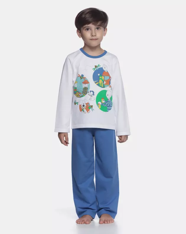 Conjunto Masculino Kids Manga Longa e Calça Moletinho