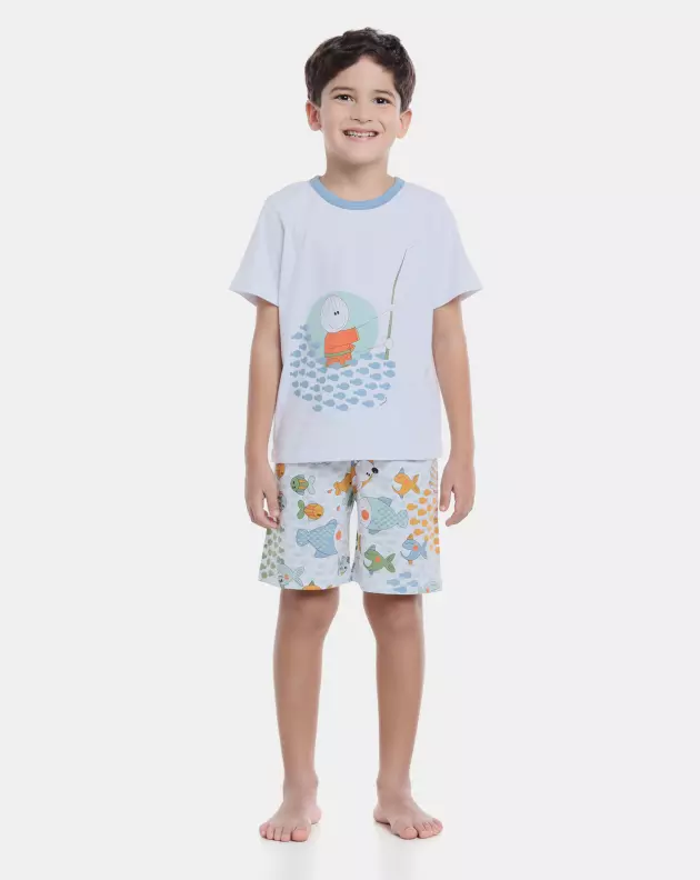 Pijama manga curta e bermuda      