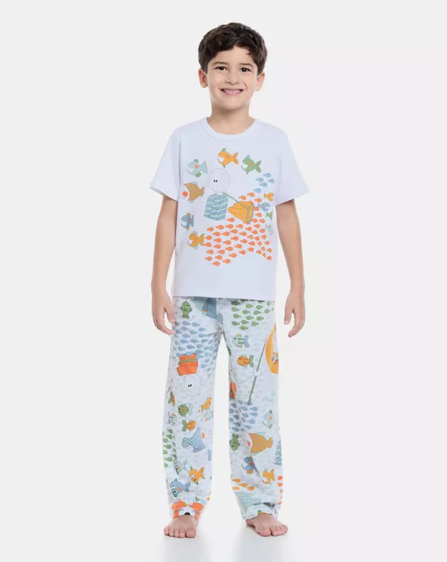 Pijama manga curta e calça 