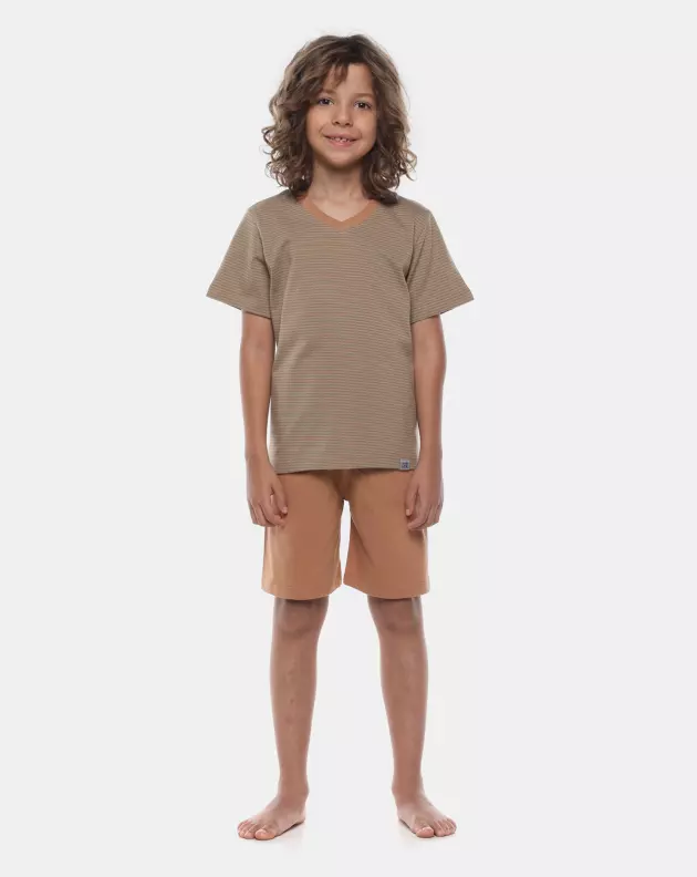 Pijama Manga Curta e Bermuda