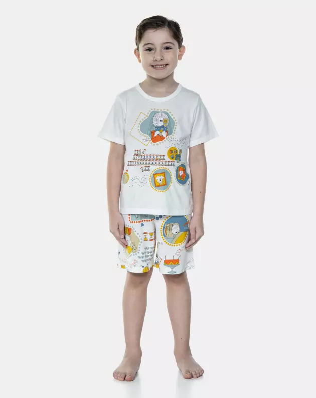 Pijama Manga Curta e Bermuda