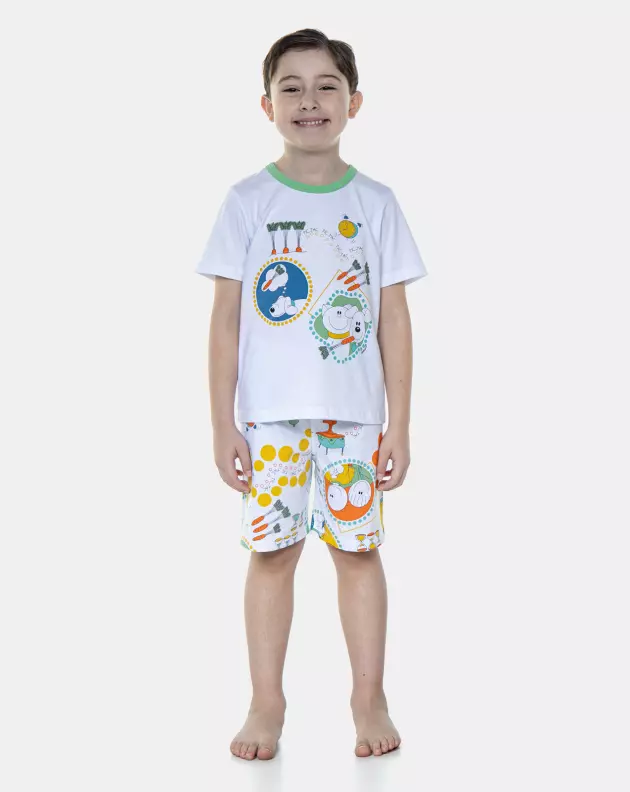 Pijama Manga Curta e Bermuda